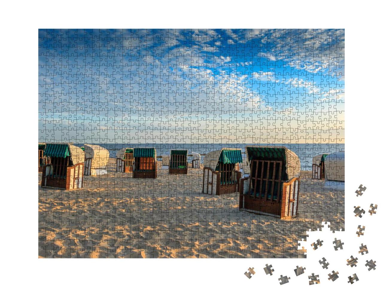 Puzzle 1000 Teile „Strandkörbe am Strand der Insel Usedom, Deutschland“