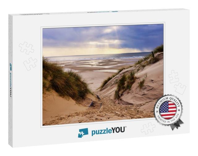 Dunes At the Beach of Amrum, Germany in Europe... Jigsaw Puzzle