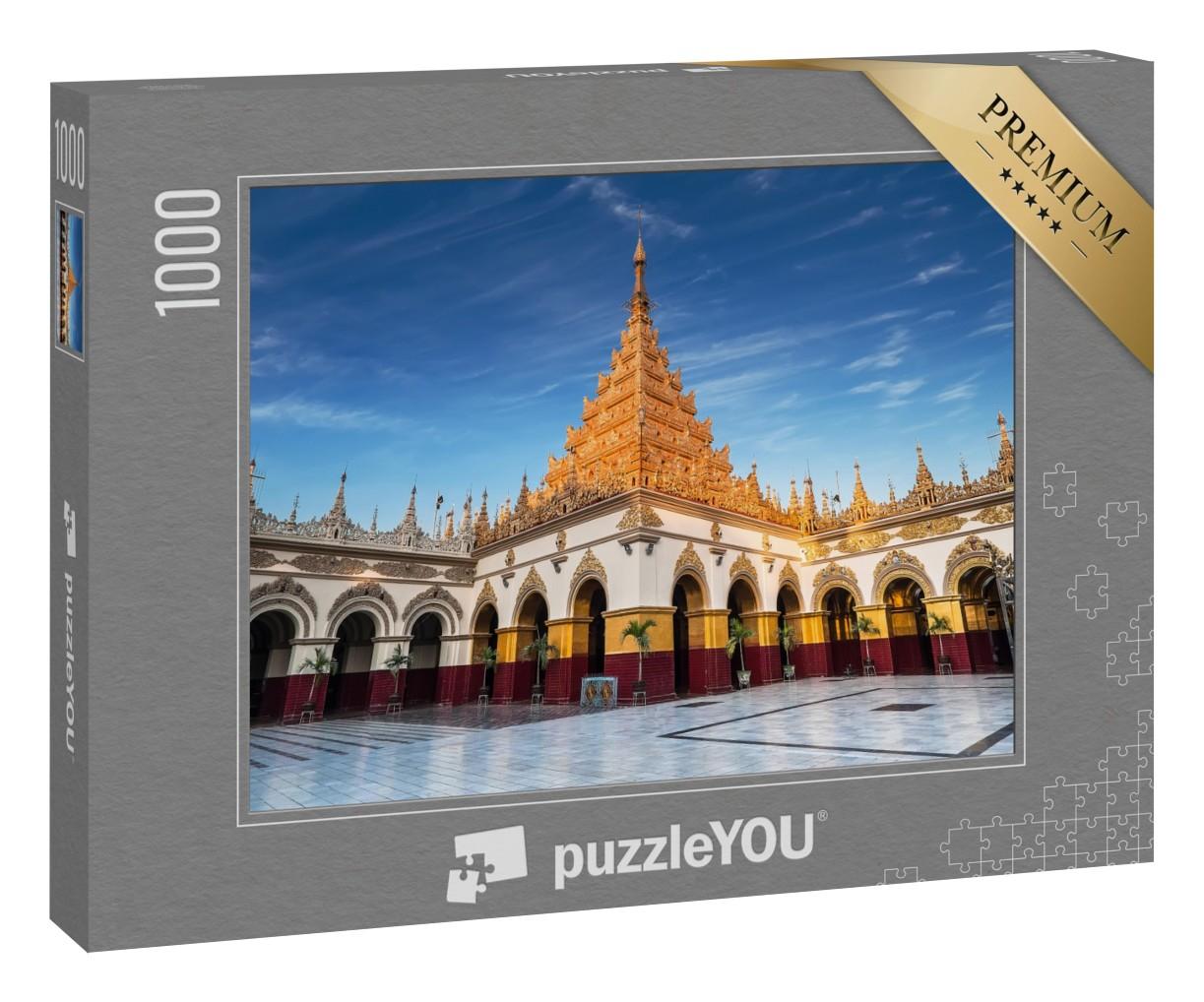 Puzzle 1000 Teile „Beeindruckende Architektur des buddhistischen Tempel in Mandalay, Myanmar“