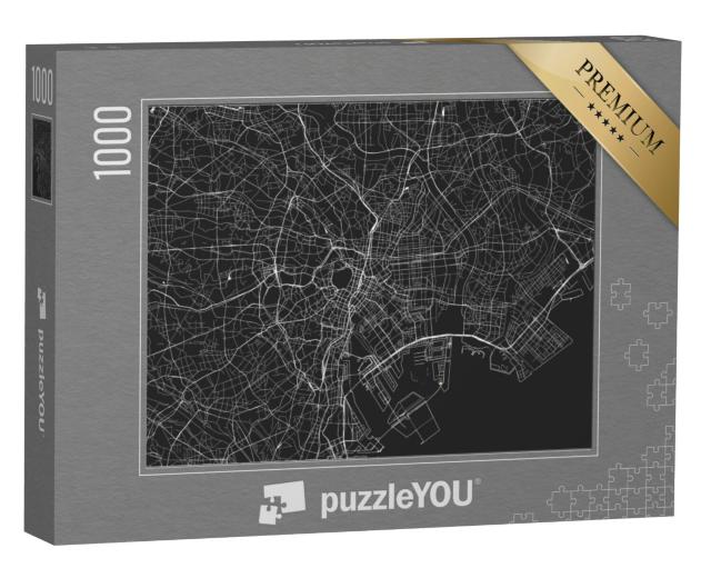 Puzzel 1000 stukjes „Illustratie van de stad Tokio, eiland Honshu, Japan“