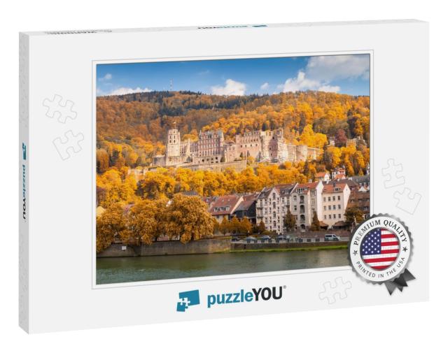 The Ruin of Heidelberg Castle or Schloss, Germany in Autu... Jigsaw Puzzle