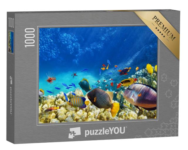 Puzzel 1000 stukjes „Onderwaterwereld met koralen en tropische vissen“