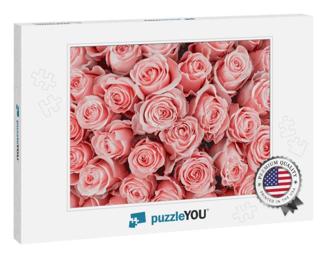 Rose Background. Colorful Rose Wall Background... Jigsaw Puzzle