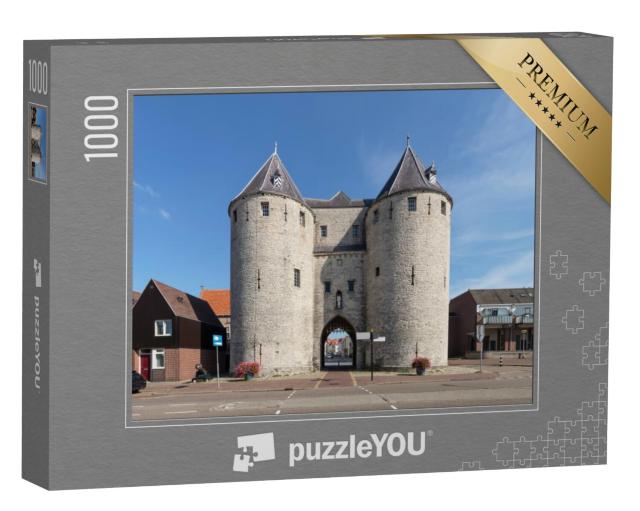 Puzzel 1000 stukjes „Lievevrouwepoort in de stad Bergen op Zoom in Noord-Brabant“