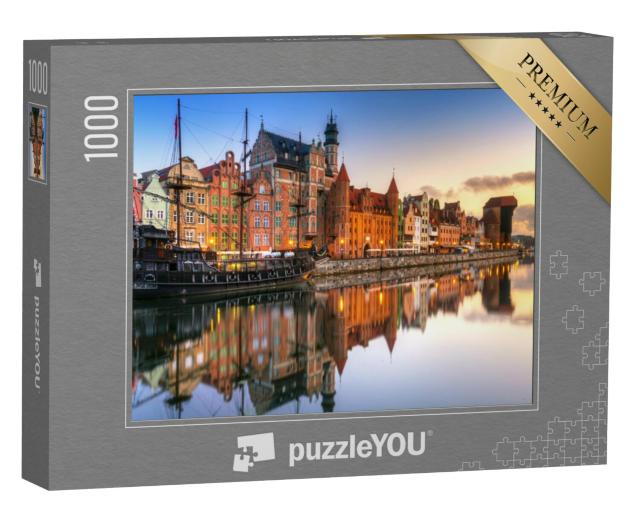 Puzzel 1000 stukjes „Gdansk aan de prachtige rivier de Motlawa, Polen“