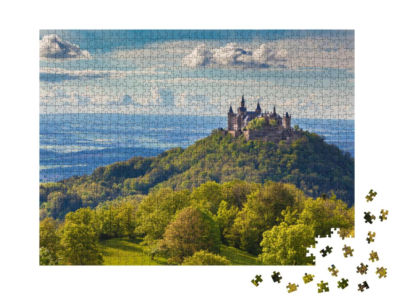 Puzzle 1000 Teile „Burg Hohenzollern, historisch-kaiserliches Schloss in Baden-Württemberg“