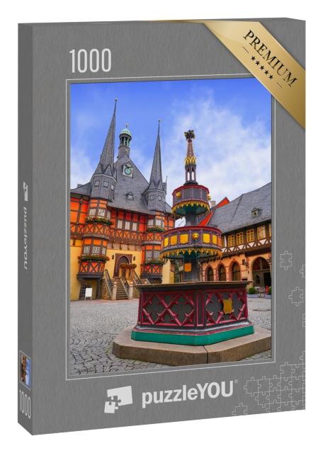 Puzzle 1000 Teile „Rathaus von Wernigerode im Harz, Deutschland“