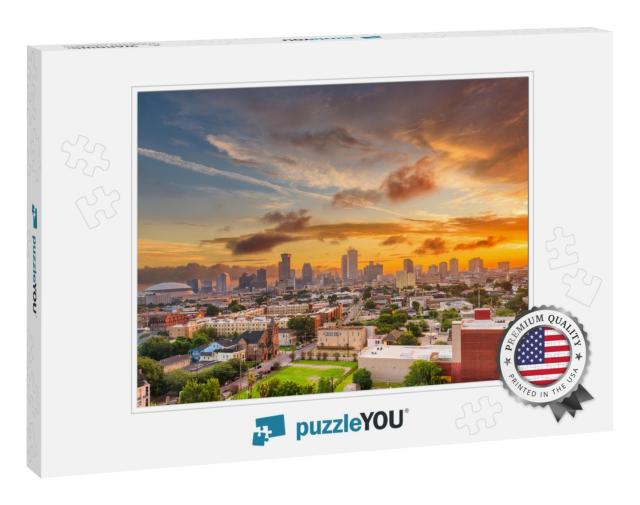 New Orleans, Louisiana, USA Downtown Skyline At Dusk... Jigsaw Puzzle