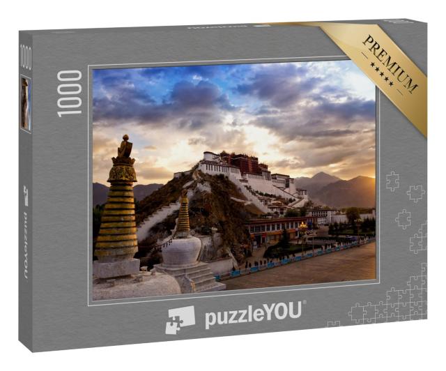 Puzzle 1000 Teile „Potala-Palast bei Sonnenaufgang in Lhasa, Tibet“