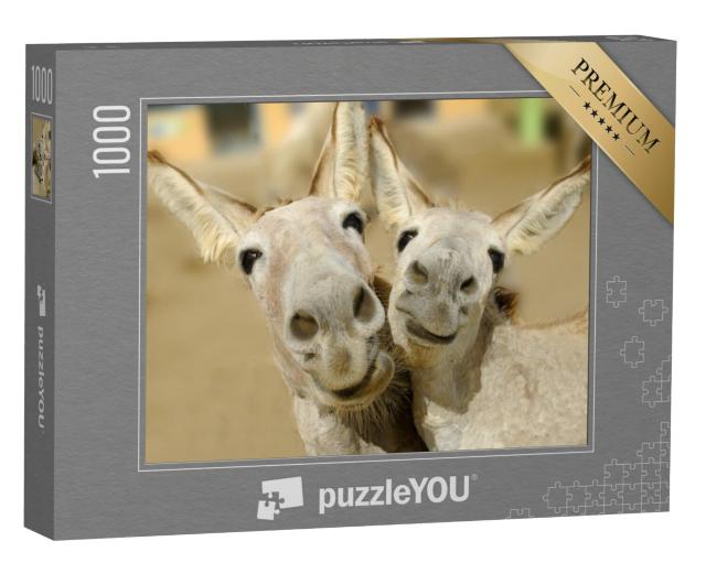 Puzzel 1000 stukjes „Twee crèmekleurige ezels“