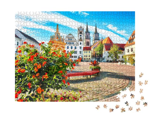 Puzzle 1000 Teile „Kirche von Oschatz, Sachsen, Deutschland“