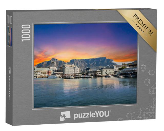 Puzzel 1000 stukjes „Tafelberg met boten en zee, Kaapstad, Zuid-Afrika“