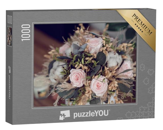 Puzzel 1000 stukjes „Rozen met gedroogde bloemen“