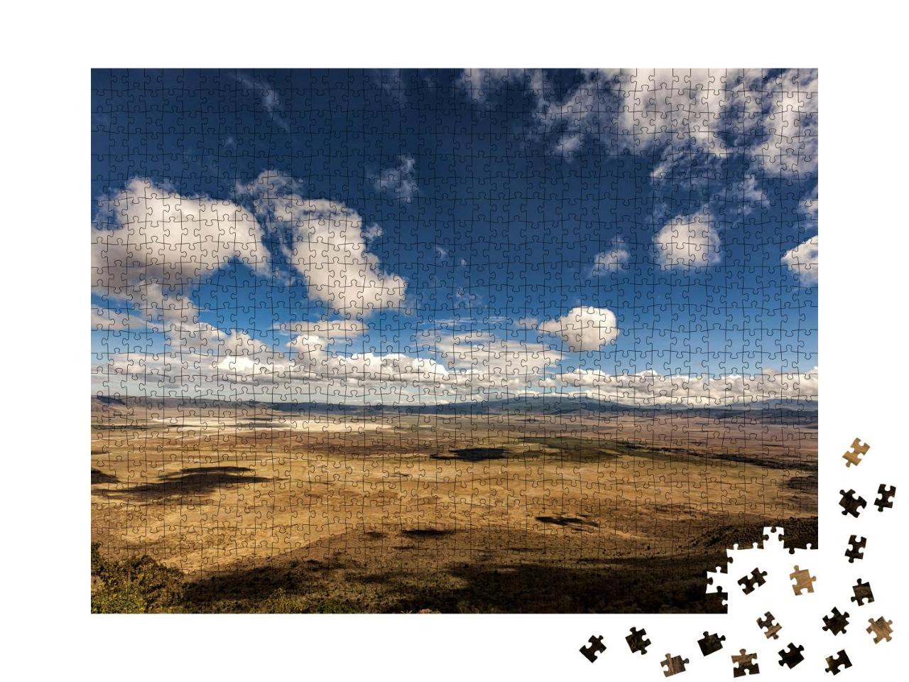 Puzzle 1000 Teile „Ngorongoro Krater Vogelschau“