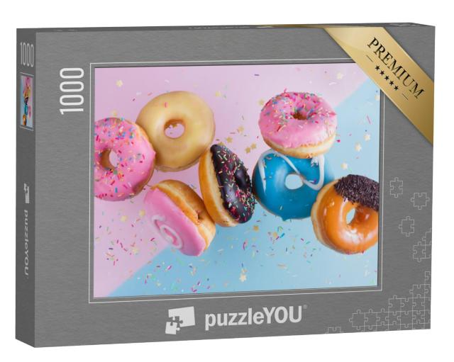 Puzzel 1000 stukjes „Vliegende donuts“