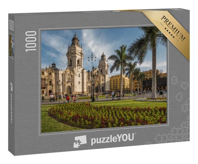 Puzzle 1000 Teile „Kathedralkirche und Hauptplatz der Innenstadt von Lima, Peru“