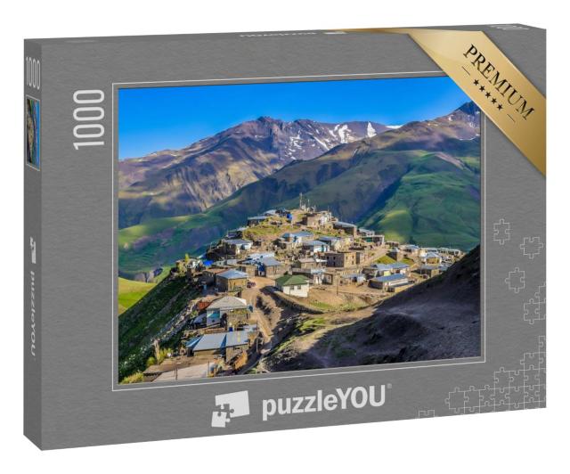 Puzzle 1000 Teile „Bergdorf Xinaliq im Hochkaukasus, Aserbaidschan“