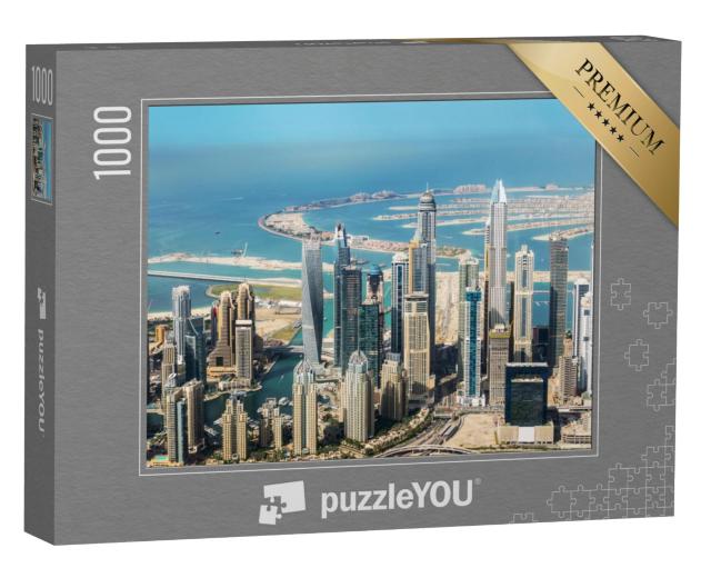 Puzzel 1000 stukjes „Skyline van Dubai Marina en Palm Jumeirah, Verenigde Arabische Emiraten“