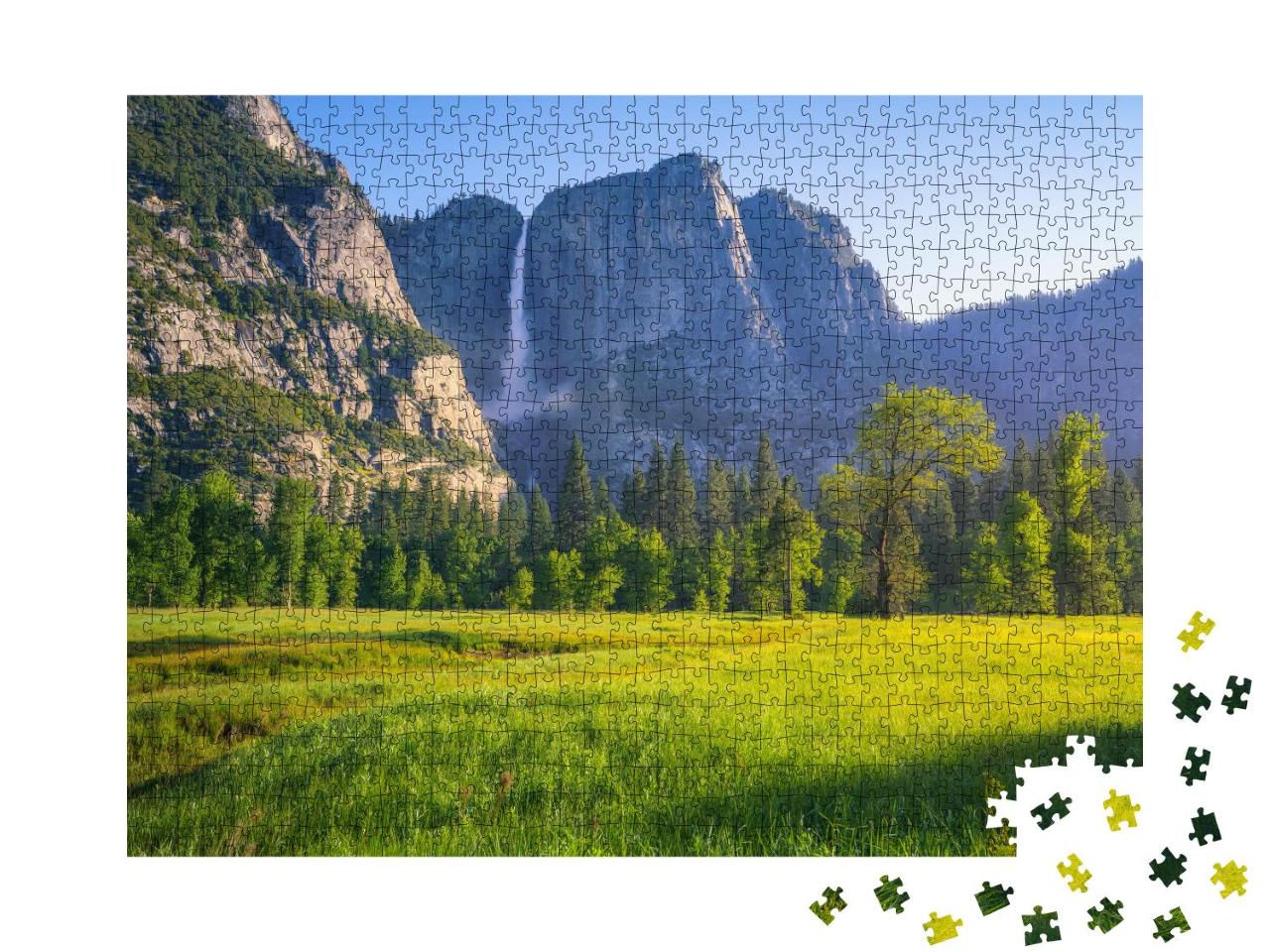 Puzzle 1000 Teile „Beeindruckende Yosemite Wasserfälle, Kalifornien, USA“