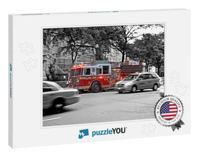 New York Fire Department Truck in Action... Jigsaw Puzzle
