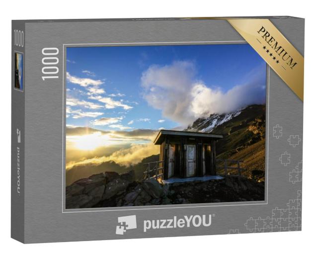 Puzzel 1000 stukjes „Zonsondergang in het basiskamp van de Kilimanjaro, Afrika“