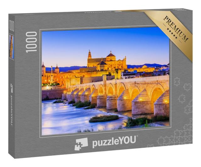 Puzzle 1000 Teile „Córdoba: Römische Brücke über den Fluss Guadalquivir zur Großen Moschee“