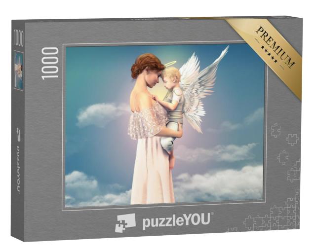 Puzzel 1000 stukjes „Portret van een vrouw met een kind“