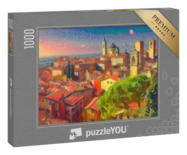 Puzzle 1000 Teile „im Kunst-Stil von Franz Marc - Bergamo, Lombardei, Italien - Puzzle-Kollektion Künstler & Gemälde“