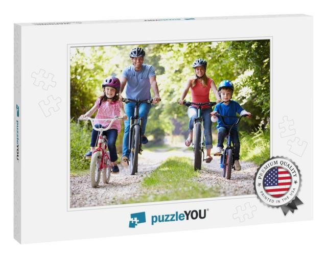 Family on Cycle Ride in Countryside... Jigsaw Puzzle