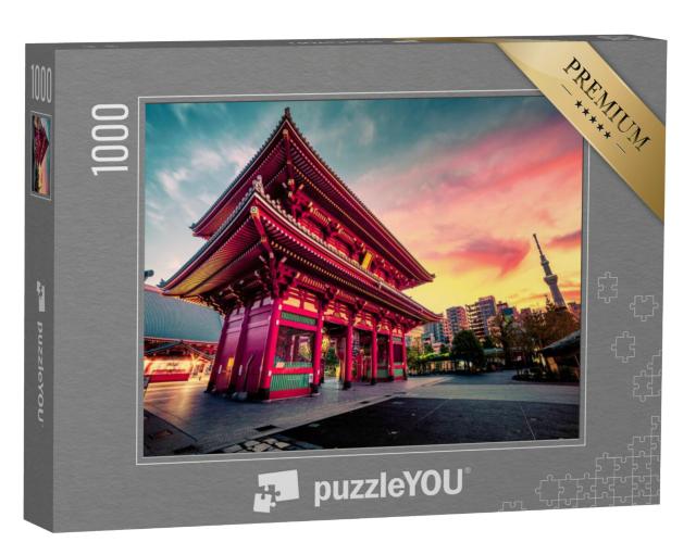 Puzzel 1000 stukjes „Sensoju Tempel, Tokyo Skytree op de achtergrond“