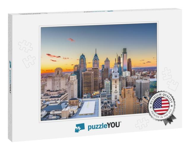 Philadelphia, Pennsylvania, USA Skyline Over Center City A... Jigsaw Puzzle