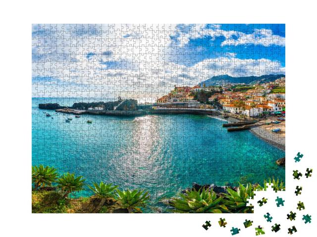 Puzzle 1000 Teile „Camara de Lobos, Hafen und Fischerdorf, Madeira, Portugal“