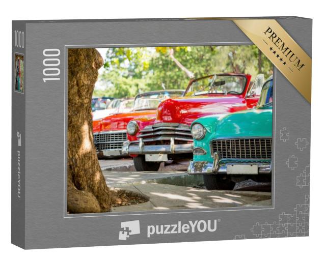 Puzzel 1000 stukjes „Klassieke oldtimers in Havana, Cuba“