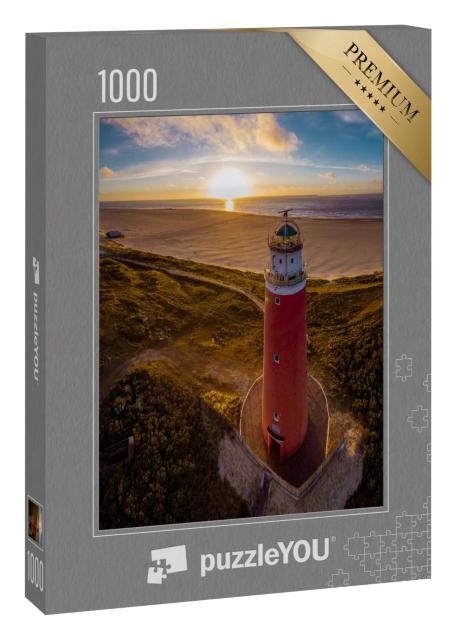 Puzzle 1000 Teile „Holländischer Leuchtturm am Strand von Texel, Niederlande“