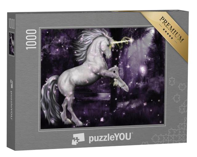 Puzzel 1000 stukjes „Een eenhoorn in het maanlicht“