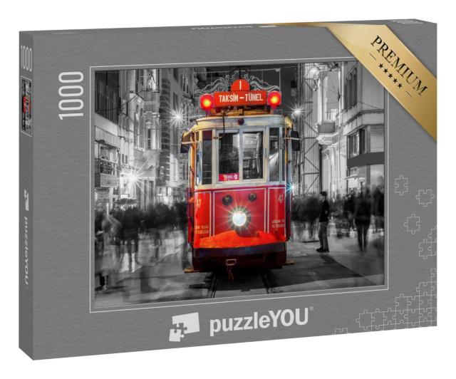Puzzle 1000 Teile „Belebte Taksim-Straße mit Straßenbahn in Instanbul“