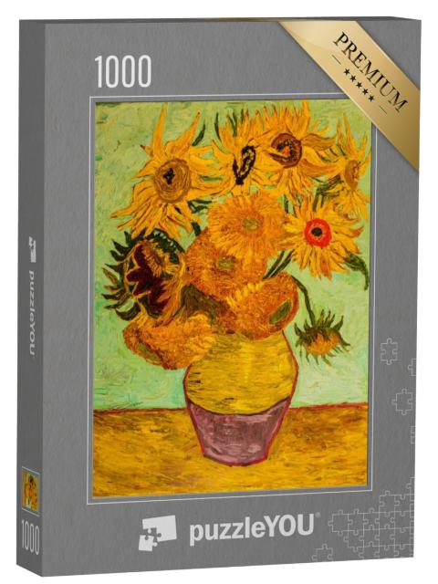 Puzzel 1000 stukjes „Zonnebloemen, gebaseerd op het schilderij van Van Gogh“