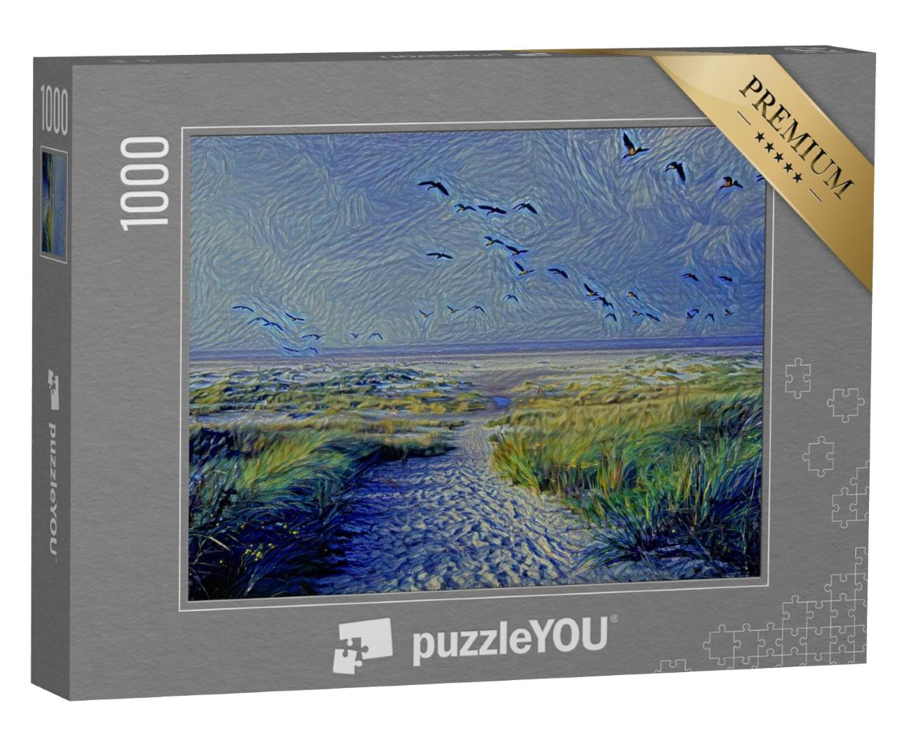 Puzzel 1000 stukjes „in de kunststijl van van Gogh, Sterrennacht - Eenden - Puzzelcollectie Kunstenaars & Schilderijen“