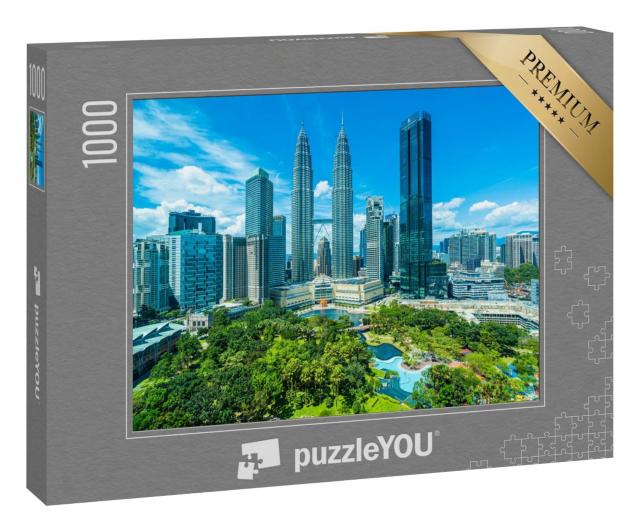 Puzzle 1000 Teile „Einzigartige Architektur: Skyline von Kuala Lumpur, Hauptstadt von Malaysia“