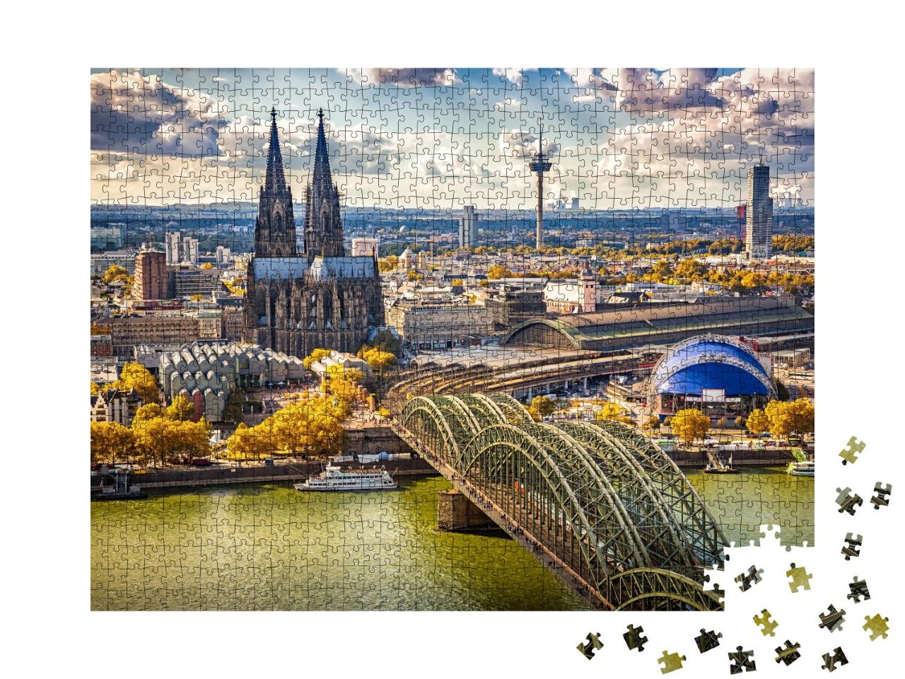 Puzzle 1000 Teile „Luftbildaufnahme von Köln, Deutschland“