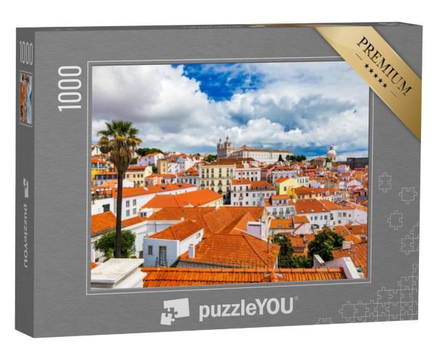 Puzzel 1000 stukjes „Skyline van Lissabon, wijk Alfama, Portugal“