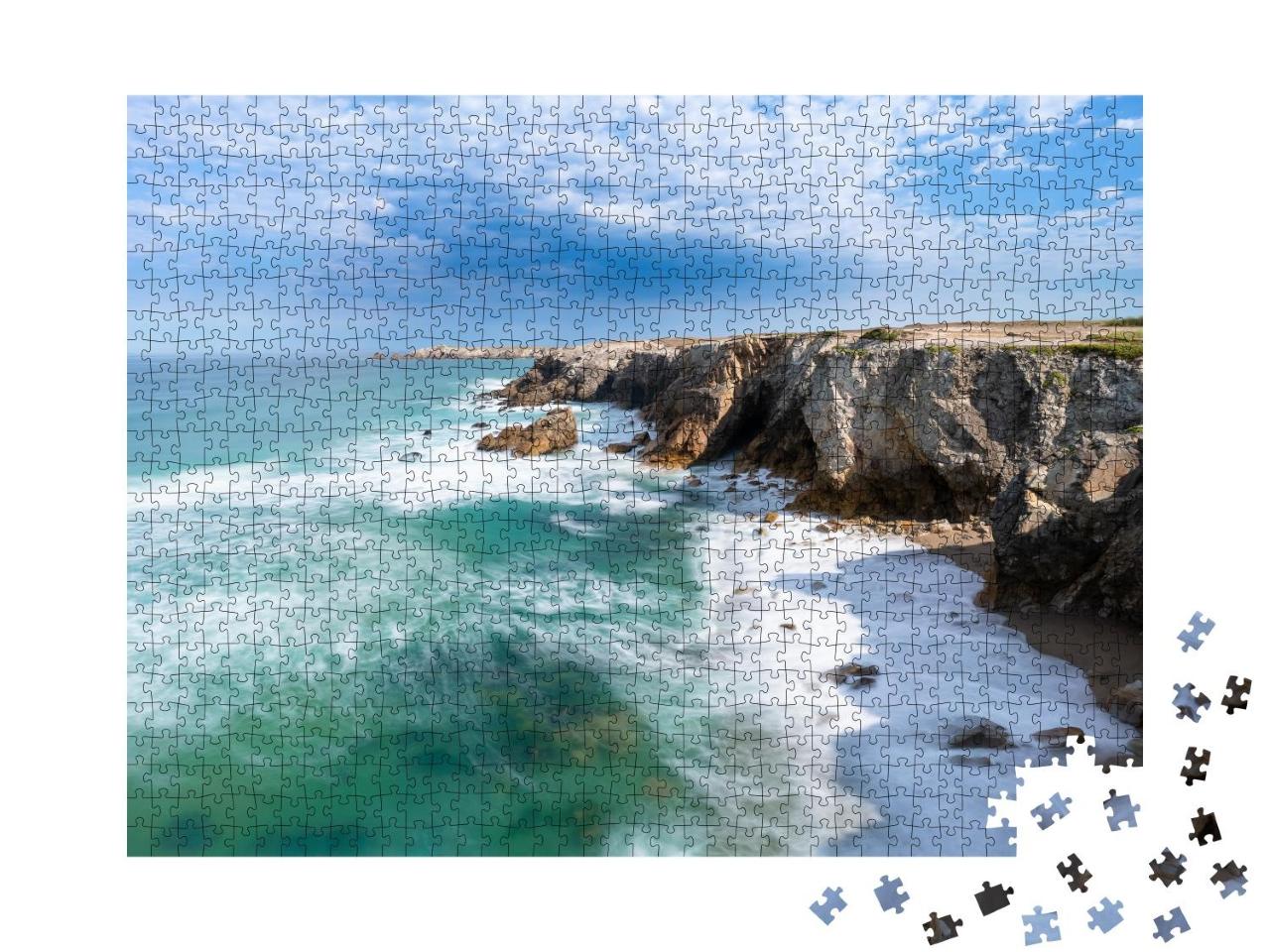 Puzzle 1000 Teile „Schöne Küstenlinie von Quiberon in der Bretagne, Frankreich“