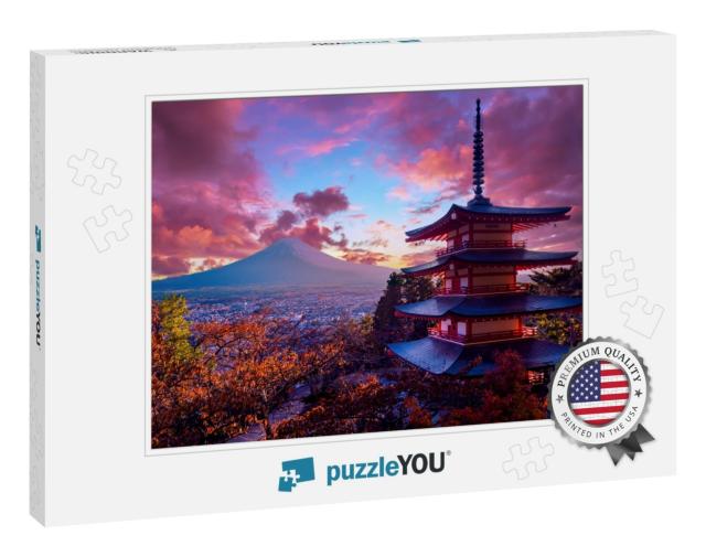 Japan Traditional Temple. Fujiyoshida City View. Japanese... Jigsaw Puzzle