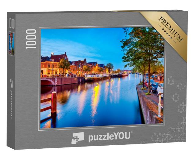 Puzzel 1000 stukjes „Uitzicht op Harlem Sight aan de rivier het Spaarne“