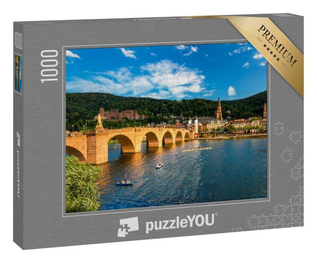 Puzzle 1000 Teile „Wunderschöner Blick auf Heidelberg mit Neckar, Deutschland“