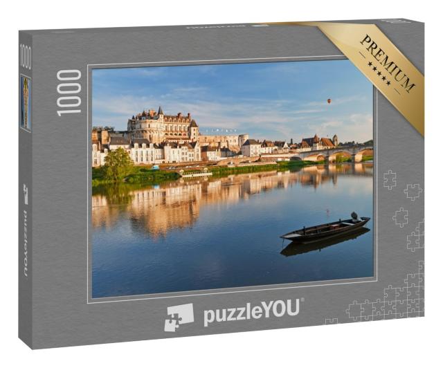 Puzzle 1000 Teile „Abendstimmung über Amboise am Fluss Loire, Frankreich“