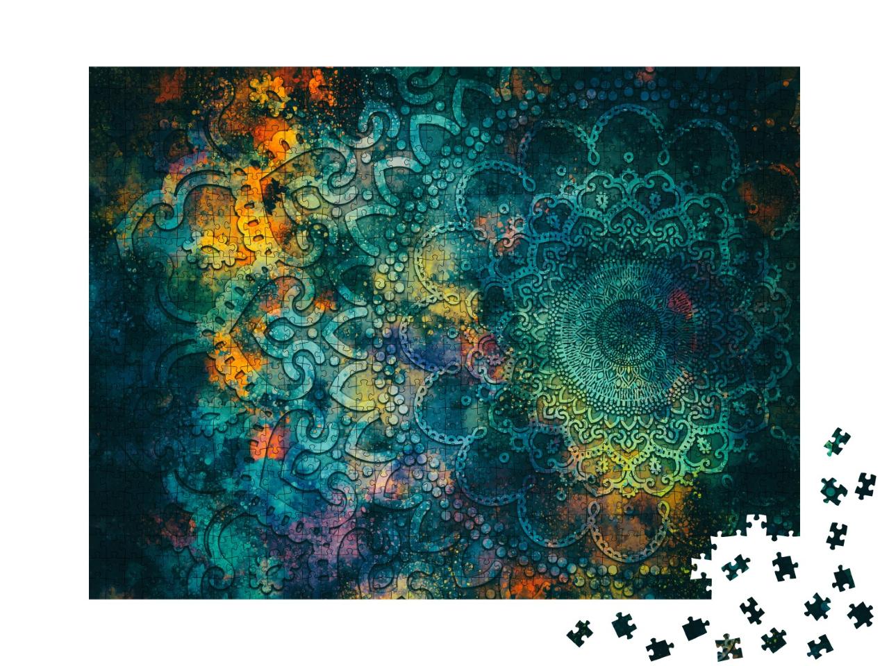 Puzzle 1000 Teile „Dgitale Kunst: Uralte Mandala-Muster“