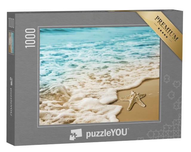 Puzzel 1000 stukjes „Zeesterren in de zachte golven aan de kust“