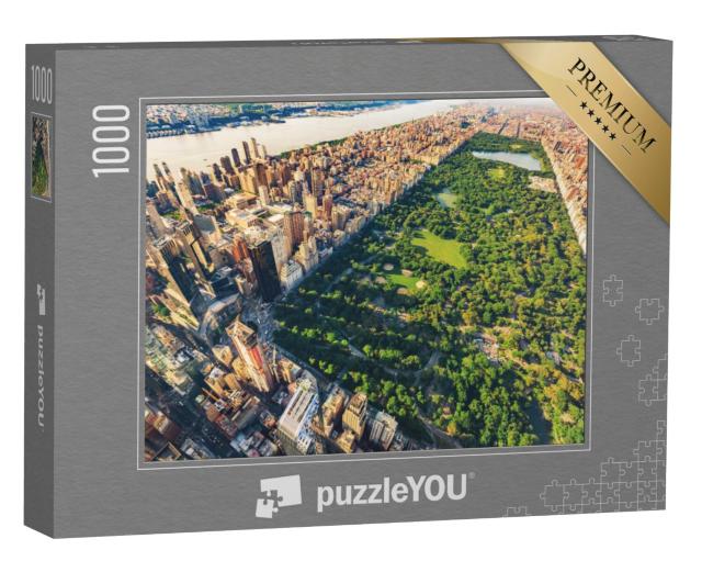 Puzzel 1000 stukjes „Luchtfoto van Manhattan, New York City, vintage ontwerp“