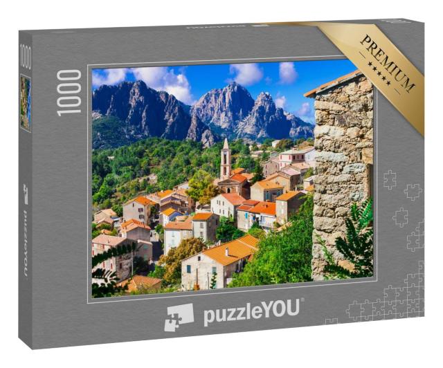 Puzzle 1000 Teile „Evisa: malerisches Bergdorf auf Korsika“